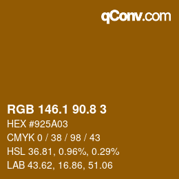 カラーコード: RGB 146.1 90.8 3 | qconv.com
