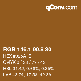 カラーコード: RGB 146.1 90.8 30 | qconv.com