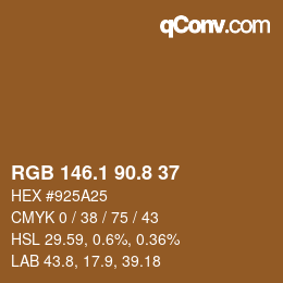 Color code: RGB 146.1 90.8 37 | qconv.com