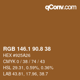 カラーコード: RGB 146.1 90.8 38 | qconv.com