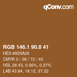 Color code: RGB 146.1 90.8 41 | qconv.com