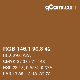Color code: RGB 146.1 90.8 42 | qconv.com