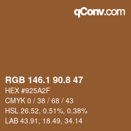 Color code: RGB 146.1 90.8 47 | qconv.com