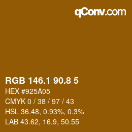 Color code: RGB 146.1 90.8 5 | qconv.com