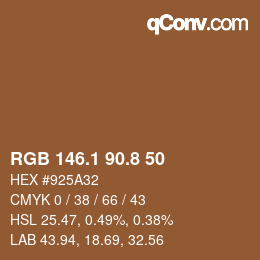 Color code: RGB 146.1 90.8 50 | qconv.com