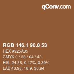 Color code: RGB 146.1 90.8 53 | qconv.com