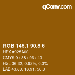カラーコード: RGB 146.1 90.8 6 | qconv.com