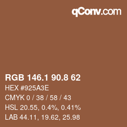 Color code: RGB 146.1 90.8 62 | qconv.com