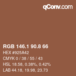 Color code: RGB 146.1 90.8 66 | qconv.com