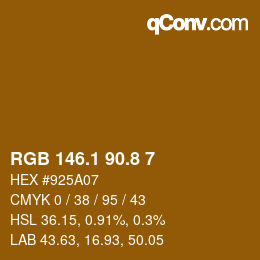 カラーコード: RGB 146.1 90.8 7 | qconv.com