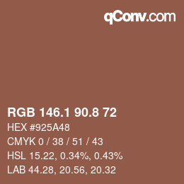 Color code: RGB 146.1 90.8 72 | qconv.com