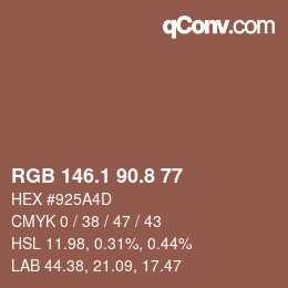 Color code: RGB 146.1 90.8 77 | qconv.com
