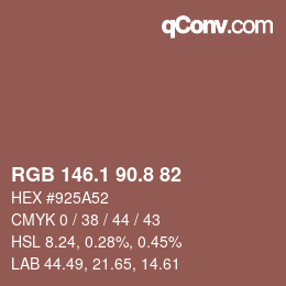 Color code: RGB 146.1 90.8 82 | qconv.com
