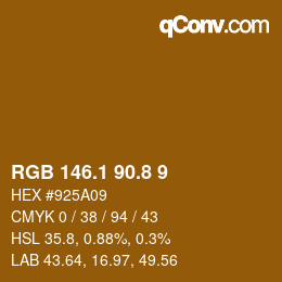 Farbcode: RGB 146.1 90.8 9 | qconv.com