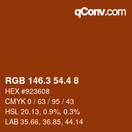 カラーコード: RGB 146.3 54.4 8 | qconv.com
