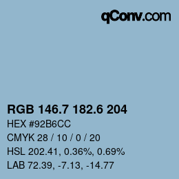 カラーコード: RGB 146.7 182.6 204 | qconv.com