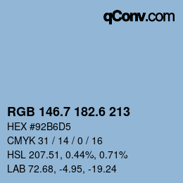 カラーコード: RGB 146.7 182.6 213 | qconv.com