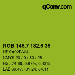 カラーコード: RGB 146.7 182.6 36 | qconv.com