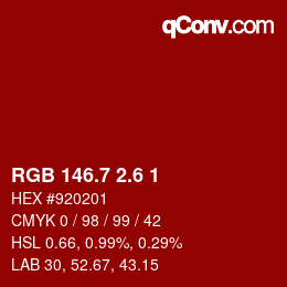 カラーコード: RGB 146.7 2.6 1 | qconv.com