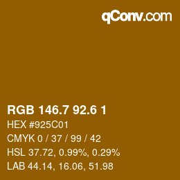 カラーコード: RGB 146.7 92.6 1 | qconv.com
