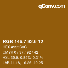 カラーコード: RGB 146.7 92.6 12 | qconv.com