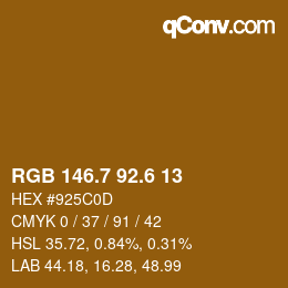 カラーコード: RGB 146.7 92.6 13 | qconv.com