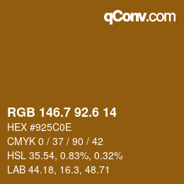 カラーコード: RGB 146.7 92.6 14 | qconv.com