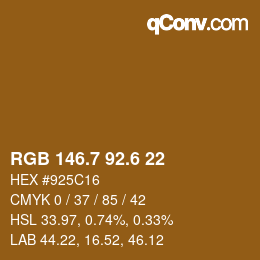 カラーコード: RGB 146.7 92.6 22 | qconv.com