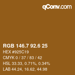 カラーコード: RGB 146.7 92.6 25 | qconv.com