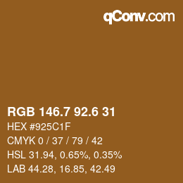 カラーコード: RGB 146.7 92.6 31 | qconv.com