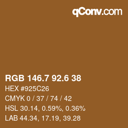 カラーコード: RGB 146.7 92.6 38 | qconv.com