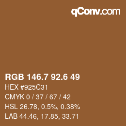 カラーコード: RGB 146.7 92.6 49 | qconv.com