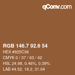 カラーコード: RGB 146.7 92.6 54 | qconv.com