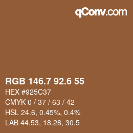 カラーコード: RGB 146.7 92.6 55 | qconv.com