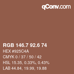 カラーコード: RGB 146.7 92.6 74 | qconv.com