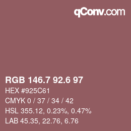 カラーコード: RGB 146.7 92.6 97 | qconv.com