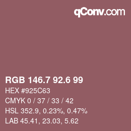 カラーコード: RGB 146.7 92.6 99 | qconv.com