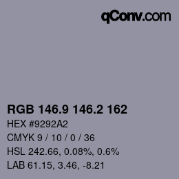 Color code: RGB 146.9 146.2 162 | qconv.com