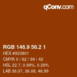 カラーコード: RGB 146.9 56.2 1 | qconv.com