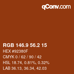 Color code: RGB 146.9 56.2 15 | qconv.com
