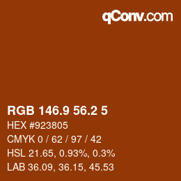Color code: RGB 146.9 56.2 5 | qconv.com