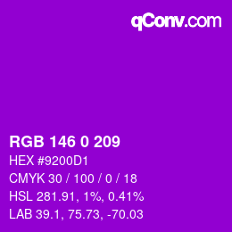 カラーコード: RGB 146 0 209 | qconv.com