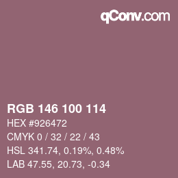 Color code: RGB 146 100 114 | qconv.com
