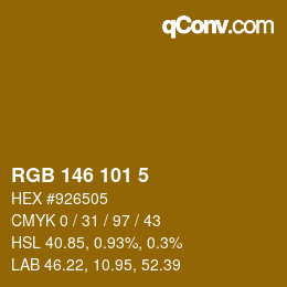 Color code: RGB 146 101 5 | qconv.com