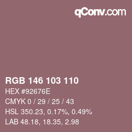 Color code: RGB 146 103 110 | qconv.com