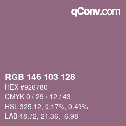 カラーコード: RGB 146 103 128 | qconv.com