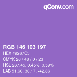Color code: RGB 146 103 197 | qconv.com