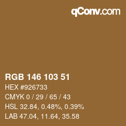 Color code: RGB 146 103 51 | qconv.com