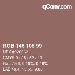 颜色代码: RGB 146 105 99 | qconv.com