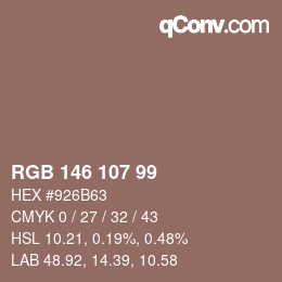 Farbcode: RGB 146 107 99 | qconv.com